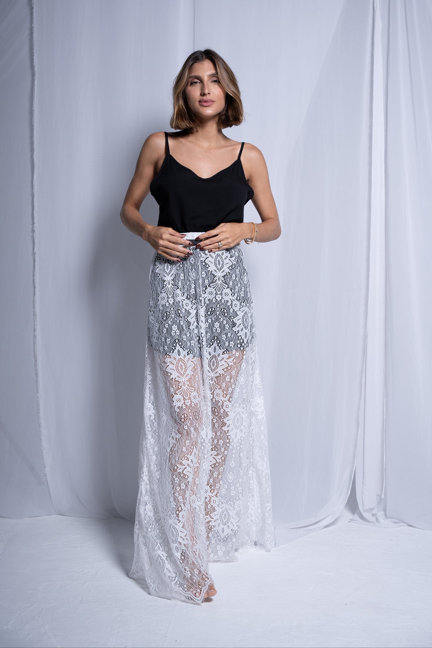 Saia Renda Branca