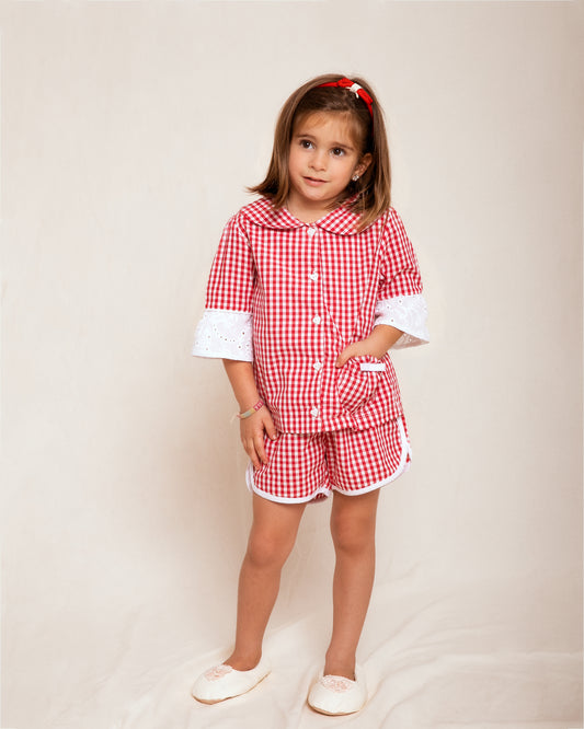 Pijama Infantil Vichy Vermelho