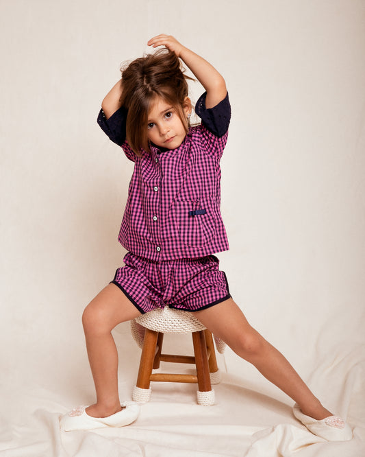 Pijama Infantil Vichy Pink