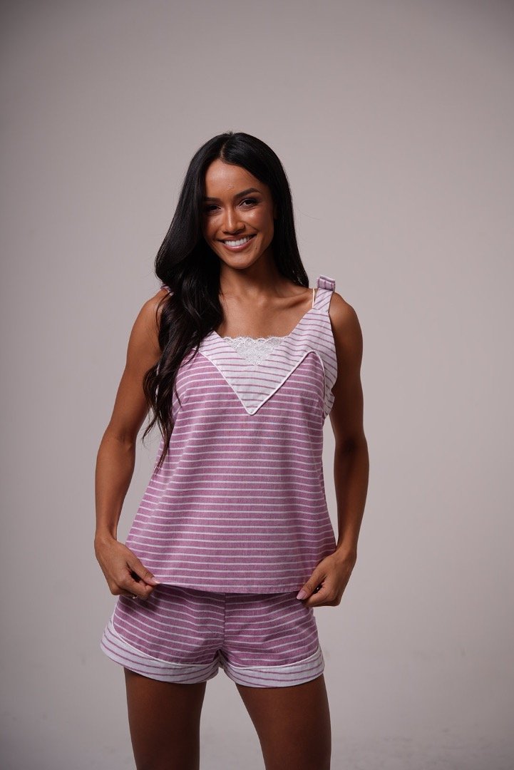 Pijama Regata Laço Entrelinhas