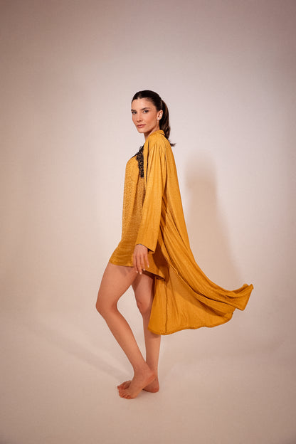 Camisola Curta Renda Com Robe
