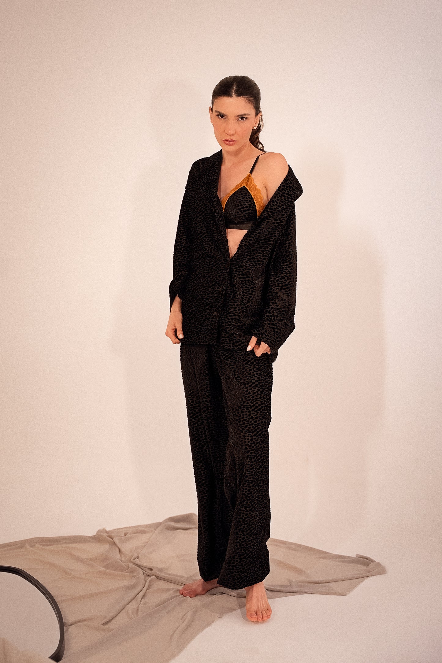 Conjunto Veludo Jacard