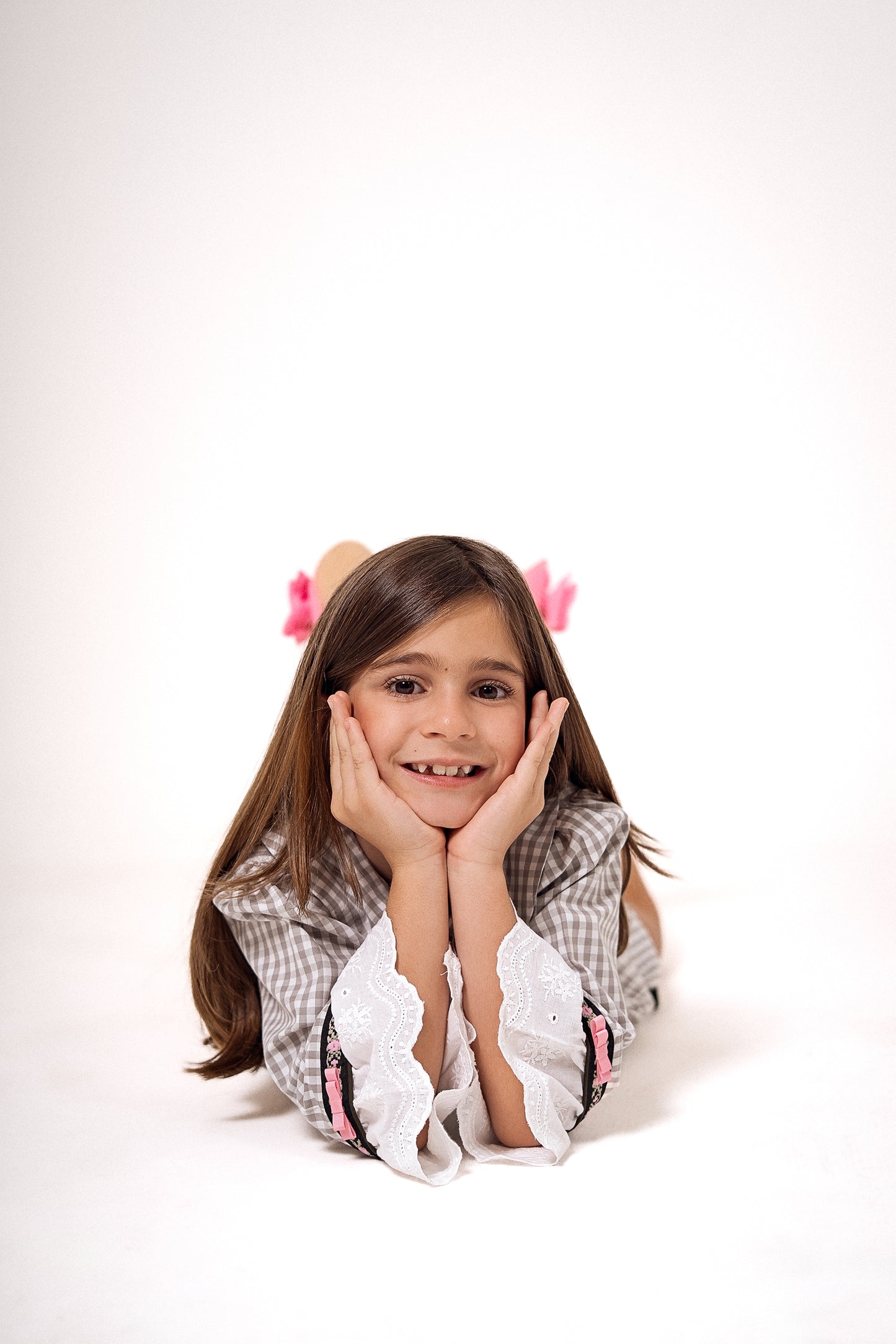 Pijama Infantil Vichy Bege