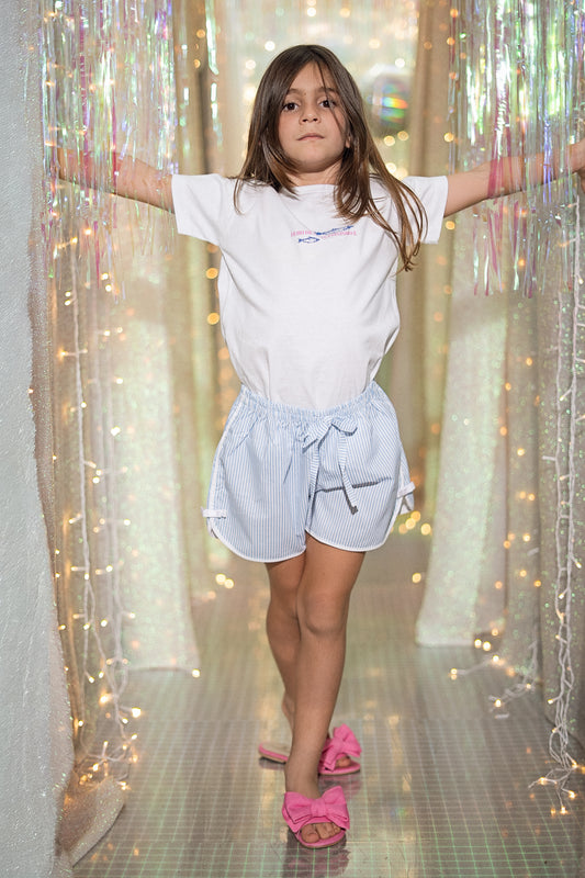 Pijama Infantil Listrado Azul Claro