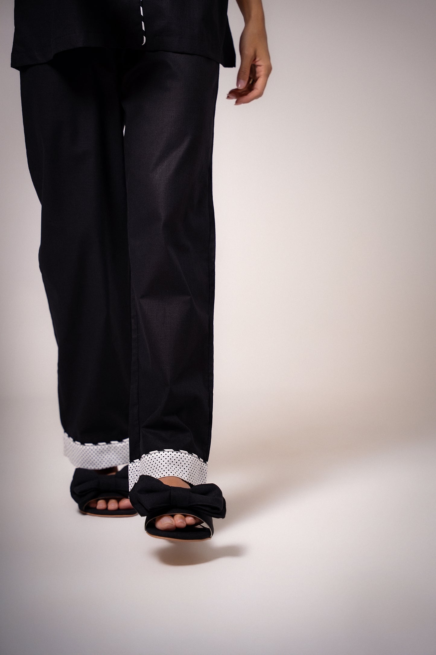 Pijama Longo Poá Preto