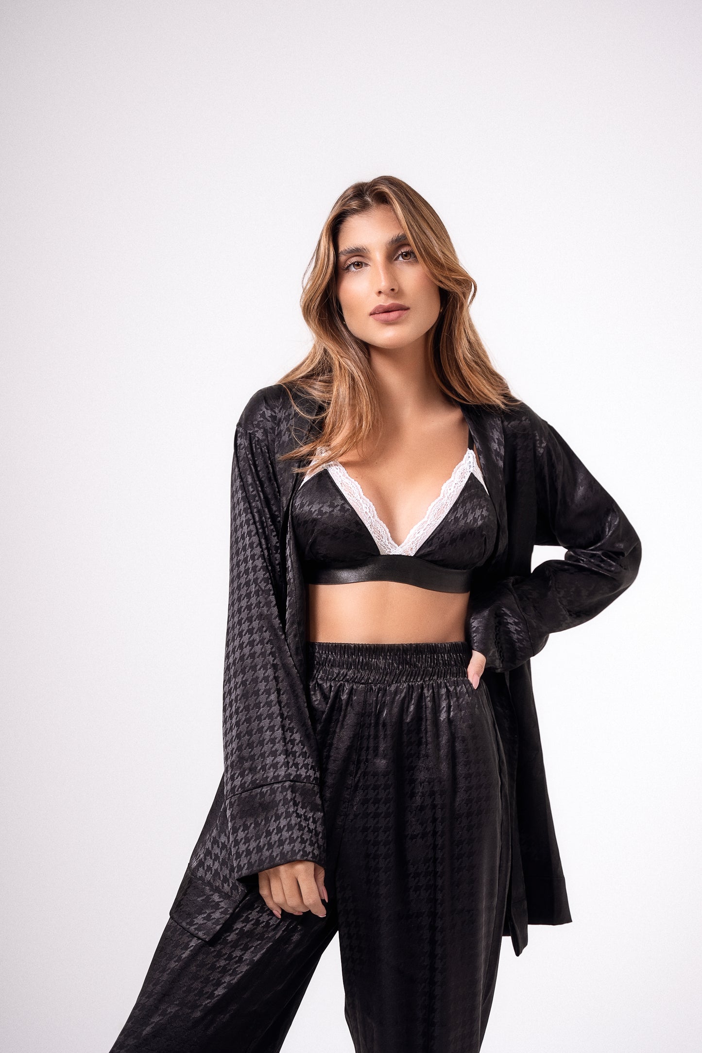 Pijama Acetinado Preto