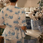 Pijama Provençal Laço Azul