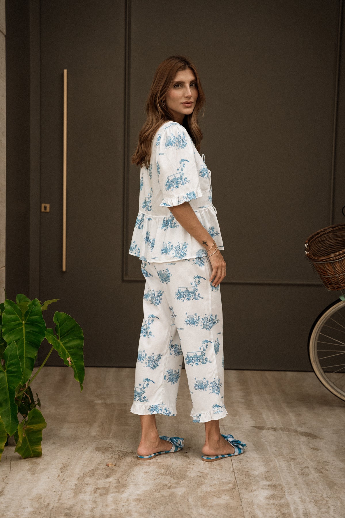 Pijama Provençal Laço Azul
