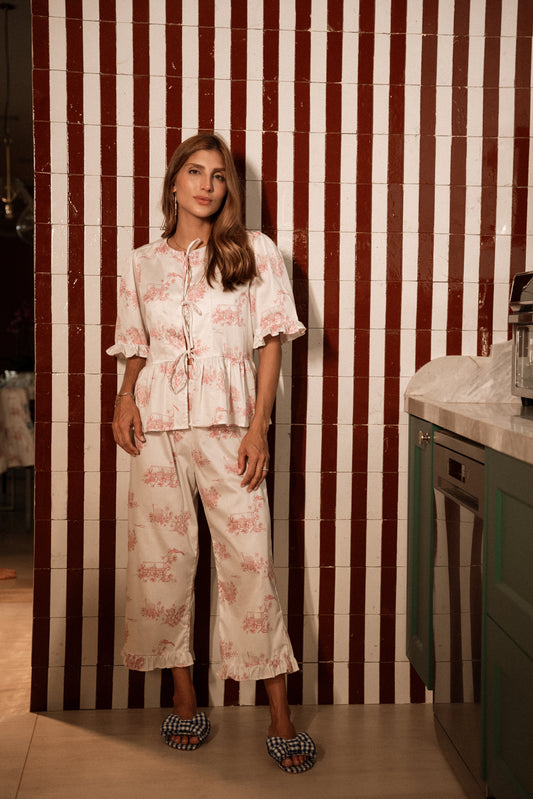 Pijama Provençal Laço Rosa