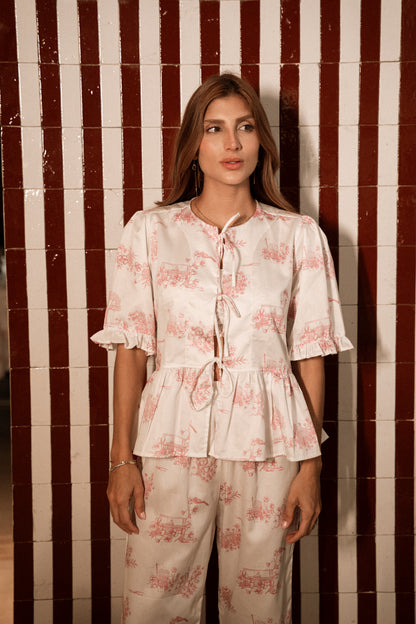 Pijama Provençal Laço Rosa