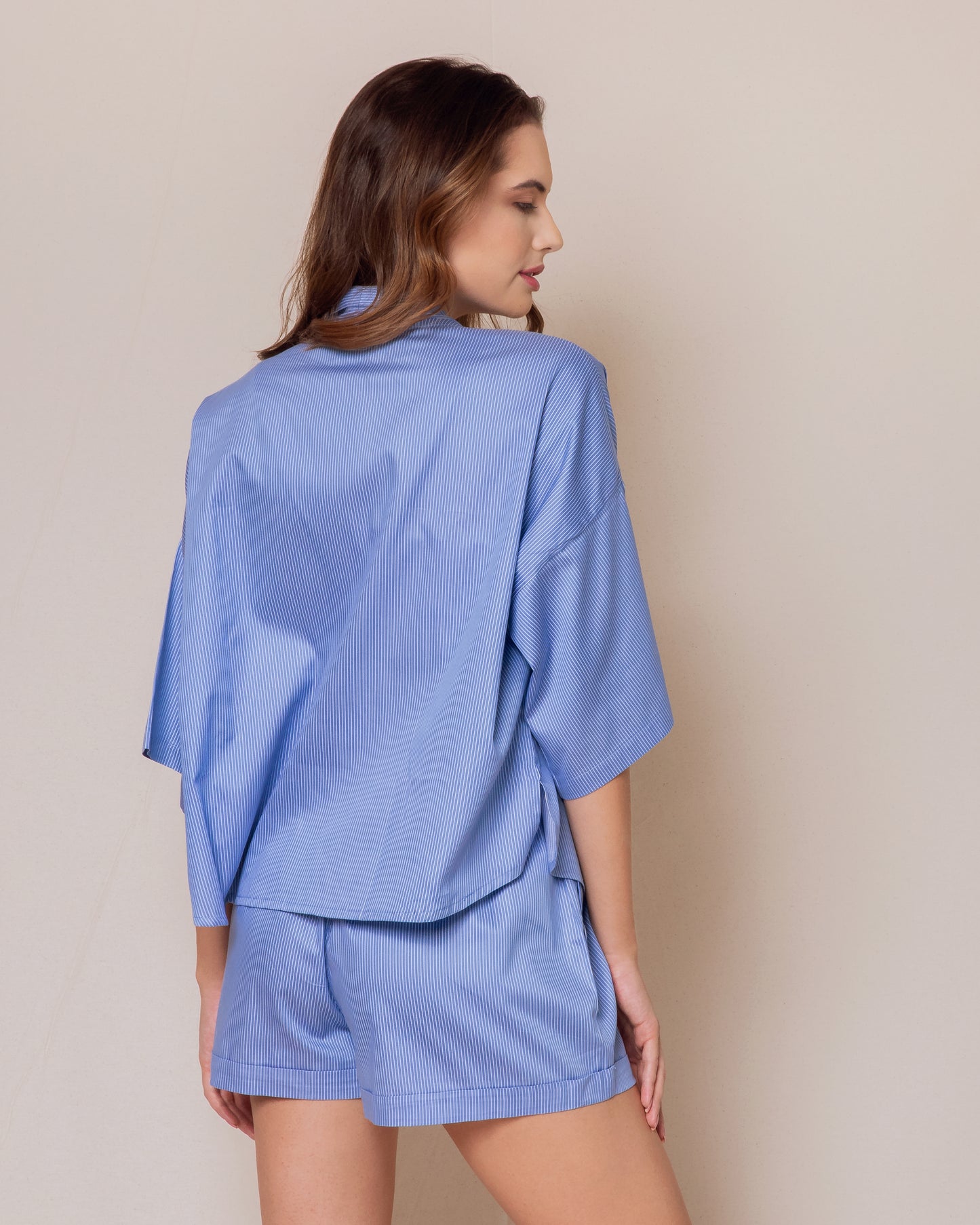 Kimono Listrado Azul