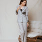 Pijama Alfaiataria Listrado Off-White / Preto