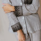 Pijama Alfaiataria Listrado Off-White / Preto