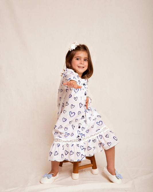 Camisola Infantil Vintage Coração